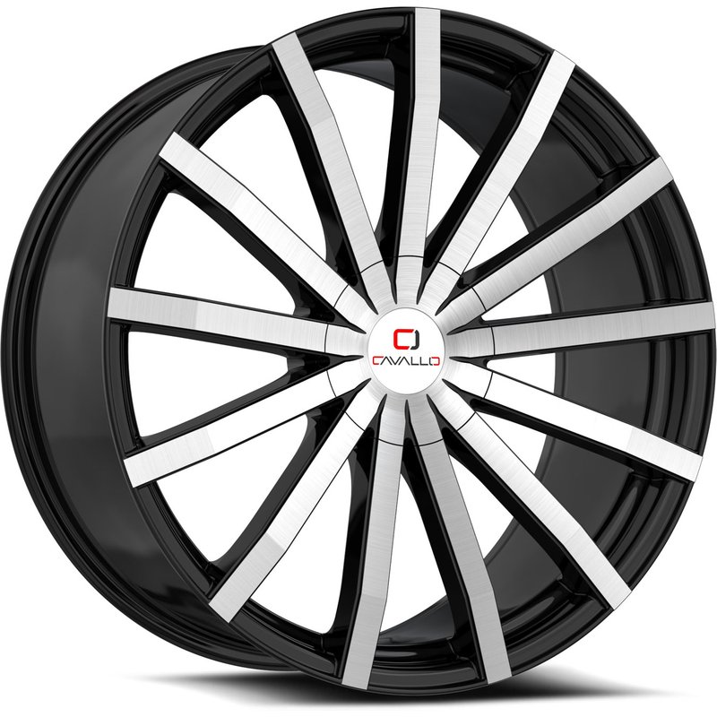Cavallo CLV-52 Gloss Black Machined Wheels - 18x8 - 5x114.3 — Wheels & Rims
