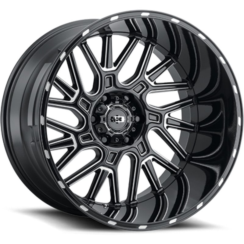 Vision Off Road 404 Brawl Gloss Black Milled Wheels - 22x12 -8x165.1 — Wheels & Rims