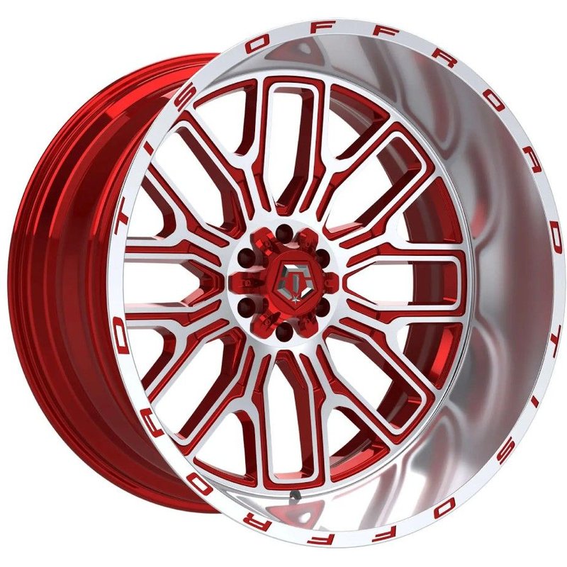 Roues TIS 560MRL Machined Red - 20x10 - Motif de boulons 8x170 — Roues et jantes