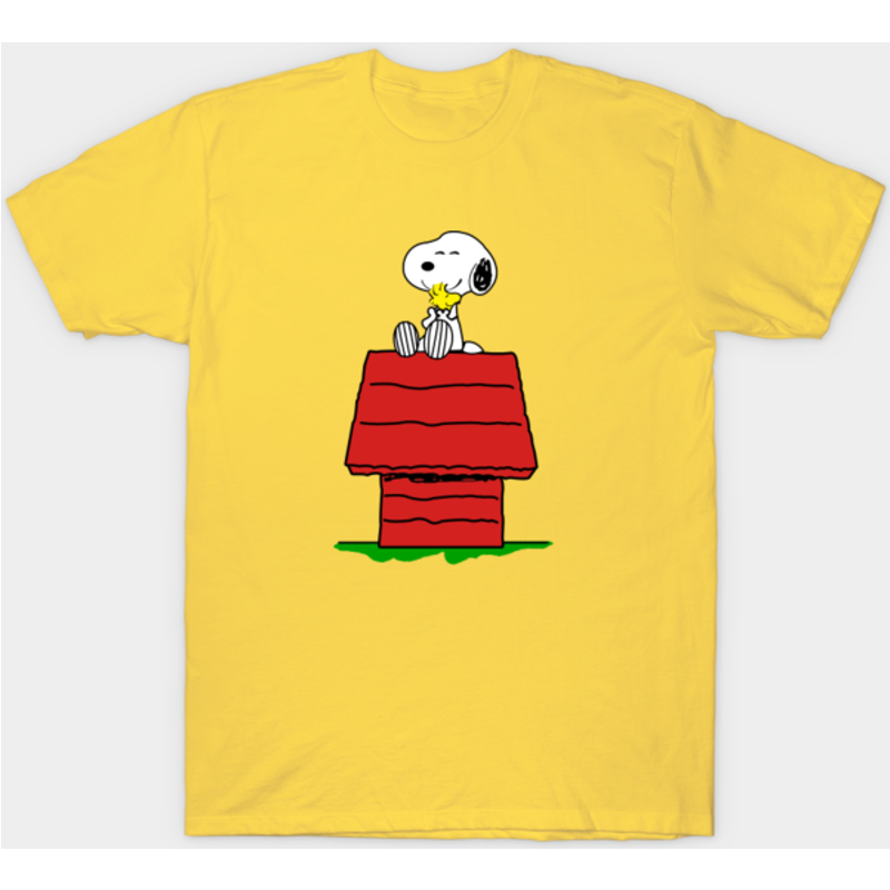 T-shirt Snoopy Hug Woodstock pour hommes en noir — T-shirts pour hommes