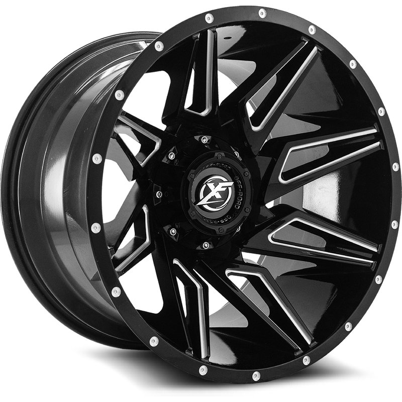XF Off-Road XF-218 Gloss Black Milled Wheels - 20x10 - 5x127 — Wheels & Rims