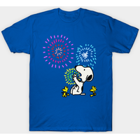 T-shirt pour hommes Fireworks Snoopy en noir — T-shirts pour hommes