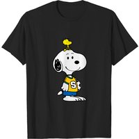 T-shirt Snoopy Soccer pour hommes en noir — T-shirts pour hommes