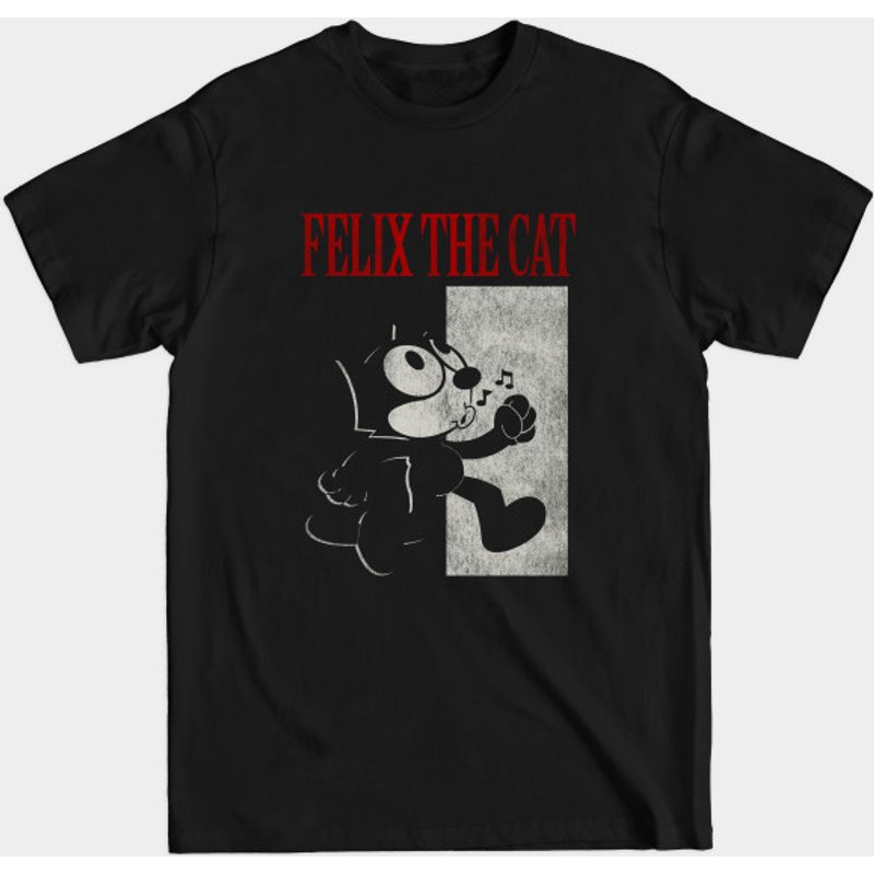 T-shirt Noir pour Hommes Felix Le Chat
