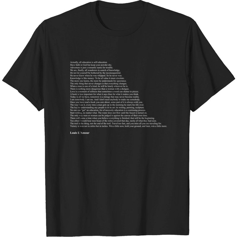 T-shirt pour hommes avec citations de Louis L'Amour — T-shirts pour hommes
