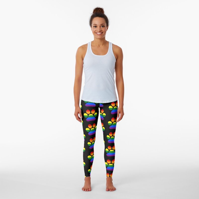 Leggings pour femmes avec drapeau arc-en-ciel LGBT de chien — Legging femme