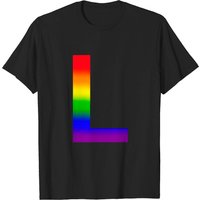 Rainbow Letter L Men's T-Shirt - Black