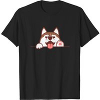 T-shirt pour hommes avec un husky sibérien brun mignon — T-shirts pour hommes