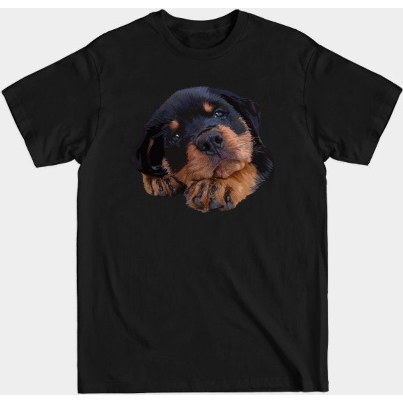T-shirt pour hommes avec chiot Rottweiler mignon — T-shirts pour hommes