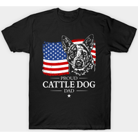 T-shirt pour hommes Australian Cattle Dog Dad Drapeau américain — T-shirts pour hommes