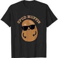 Spud Muffin Potato Pun T-Shirt for Men in Black