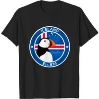 Iceland Puffin Shirt for Men - Black T-Shirt