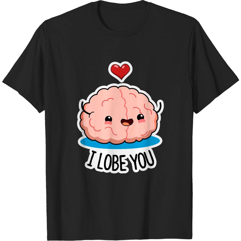 T-shirt I Lobe You Cute Brain Pun pour hommes — T-shirts pour hommes