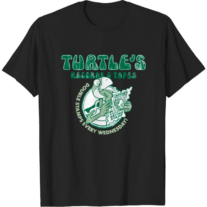 T-shirt noir pour hommes Turtle's Records & Tapes — T-shirts pour hommes