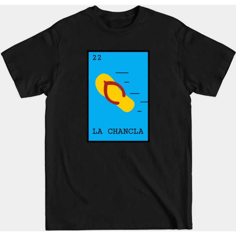 T-Shirt pour hommes Loteria "la Chancla" en noir — T-shirts pour hommes