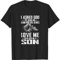 T-shirt I Asked God To Send Me A Man pour hommes - Noir