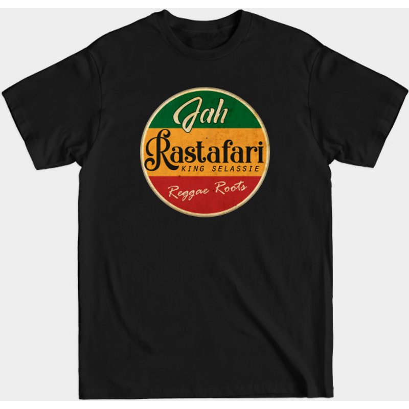 T-shirt Jah Rasta LP Rastafari pour hommes en noir — T-shirts pour hommes