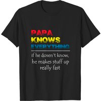 T-shirt pour hommes Papa Knows Everything en noir