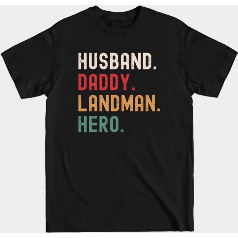 T-shirt Husband Daddy Landman Hero — T-shirts pour hommes