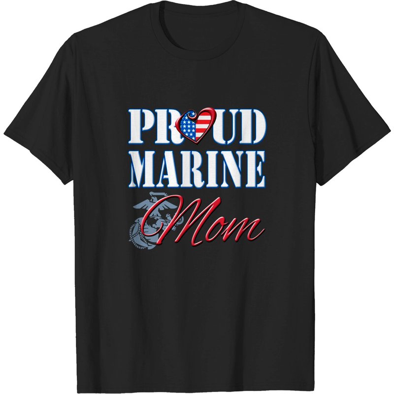 T-shirt Fier Maman Marine - Militaire pour Hommes - Noir — T-shirts pour hommes