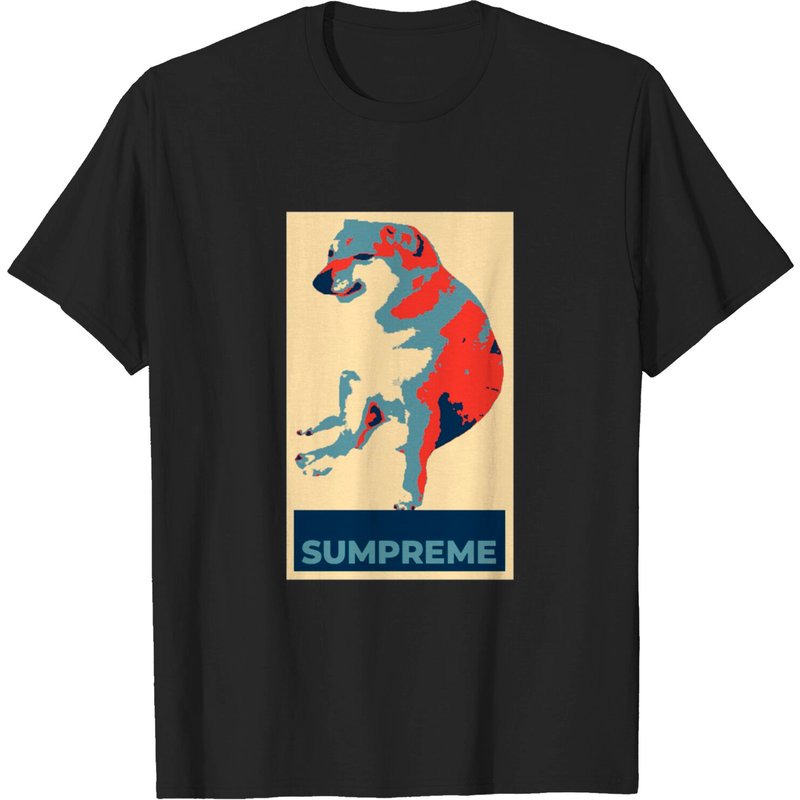 T-shirt pour hommes Cheems Sumpreme en noir — T-shirts pour hommes