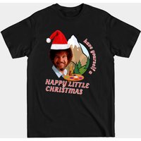 T-shirt pour hommes Bob Ross Joyeux Petit Noël