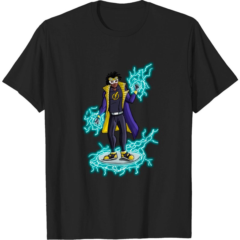T-shirt noir pour hommes Static Shock