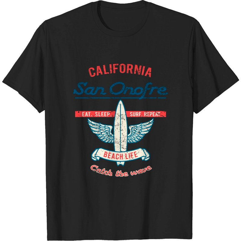 T-shirt pour hommes California San Onofre Surfboard — T-shirts pour hommes