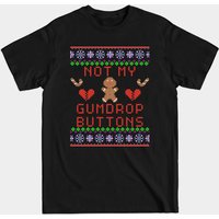 Not My Gumdrop Buttons Christmas Sweater T-Shirt for Men — Mens T Shirts