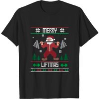 T-shirt Merry Liftmas Bodybuilding Noël pour hommes