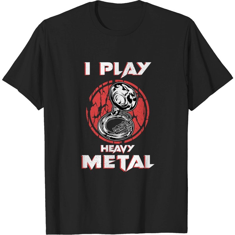 Cadeaux de Tuba Je Joue de la Musique de Marching Band Heavy Metal Sousaphone T-Shirt — T-shirts pour hommes