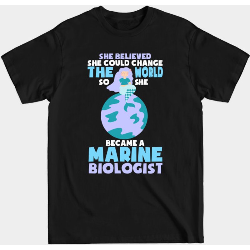 T-shirt Biologiste Marin pour Hommes en Noir — T-shirts pour hommes