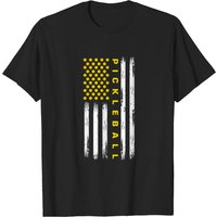 T-shirt Patriote Pickleball Drapeau US pour Hommes de Paddleball Sports