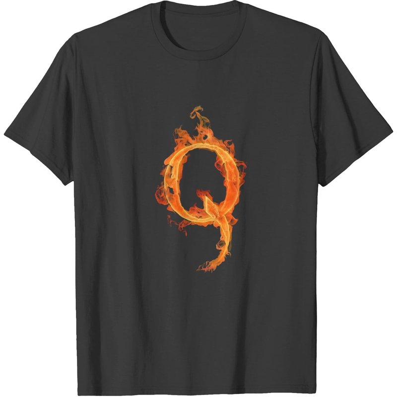T-shirt Noir pour Hommes Lettter Q — T-shirts pour hommes