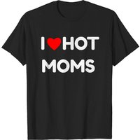 T-shirt I Love Hot Moms pour hommes en noir — T-shirts pour hommes