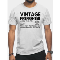 T-shirt Distressed Vintage Pompier pour Hommes