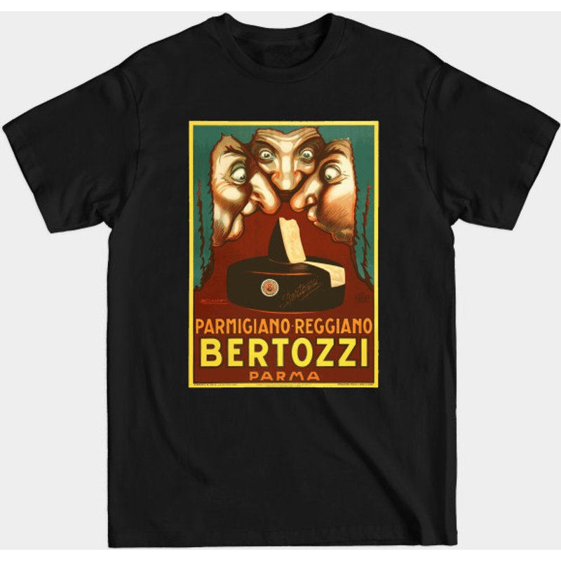 T-shirt Bertozzi Parmigiano-Reggiano Fromage Affiche Italienne Vintage — T-shirts pour hommes
