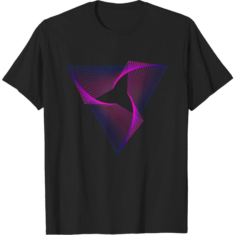 T-shirt pour hommes avec triangle géométrique néon — T-shirts pour hommes