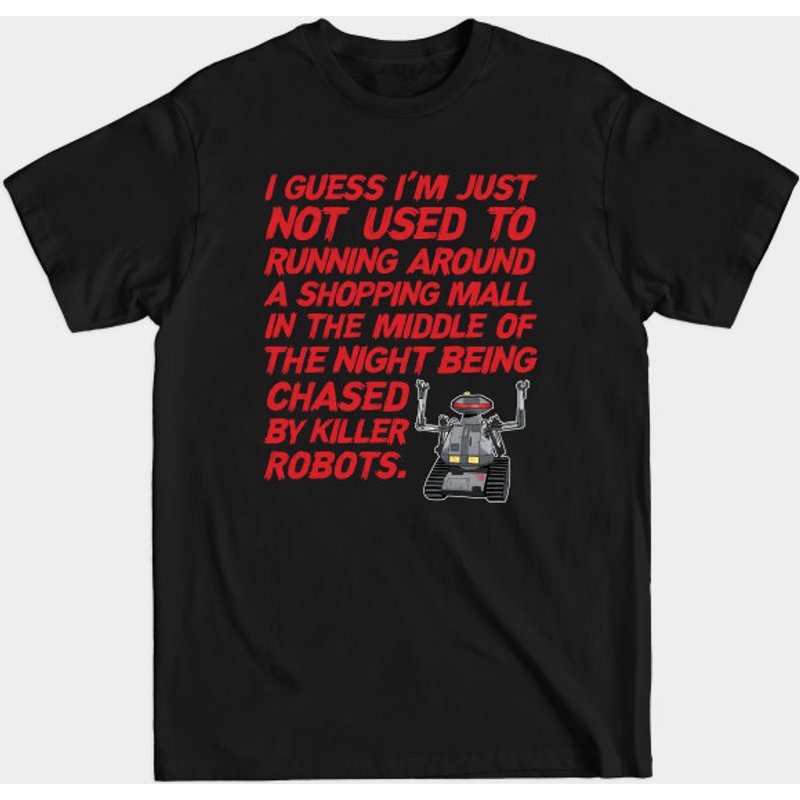 Chopping Mall Quote Men's T-Shirt in Black — Mens T Shirts