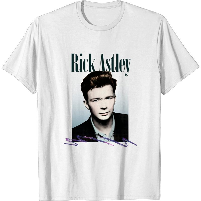 Rick Astley 80s Aesthetic Fanart Tribute T-Shirt for Men — Mens T Shirts