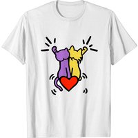 T-shirt pour hommes Keith Lovers Haring Outline Animal Cat — T-shirts pour hommes