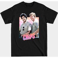 T-shirt pour hommes CHiPs 80s TV en noir