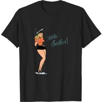 T-shirt pour hommes Hello Sailor Pin Up Girl