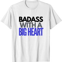 T-shirt pour hommes Badass With A Big Heart en bleu — T-shirts pour hommes