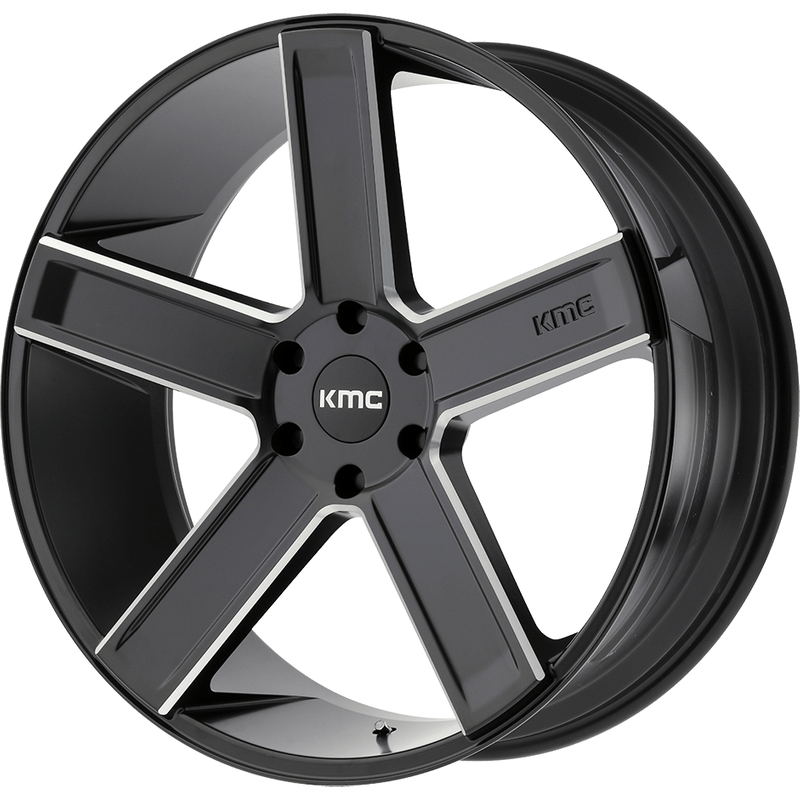 KMC Wheel KM702 Duece Black Milled 22x9 6x135 Bolt Pattern Rims — Wheels & Rims
