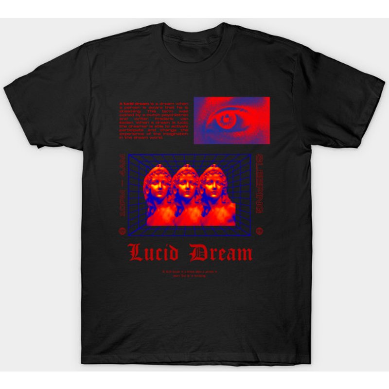 T-shirt noir pour hommes Lucid Dream Streetwear — T-shirts pour hommes
