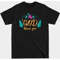 T-shirt God Bless You pour hommes en noir — T-shirts pour hommes