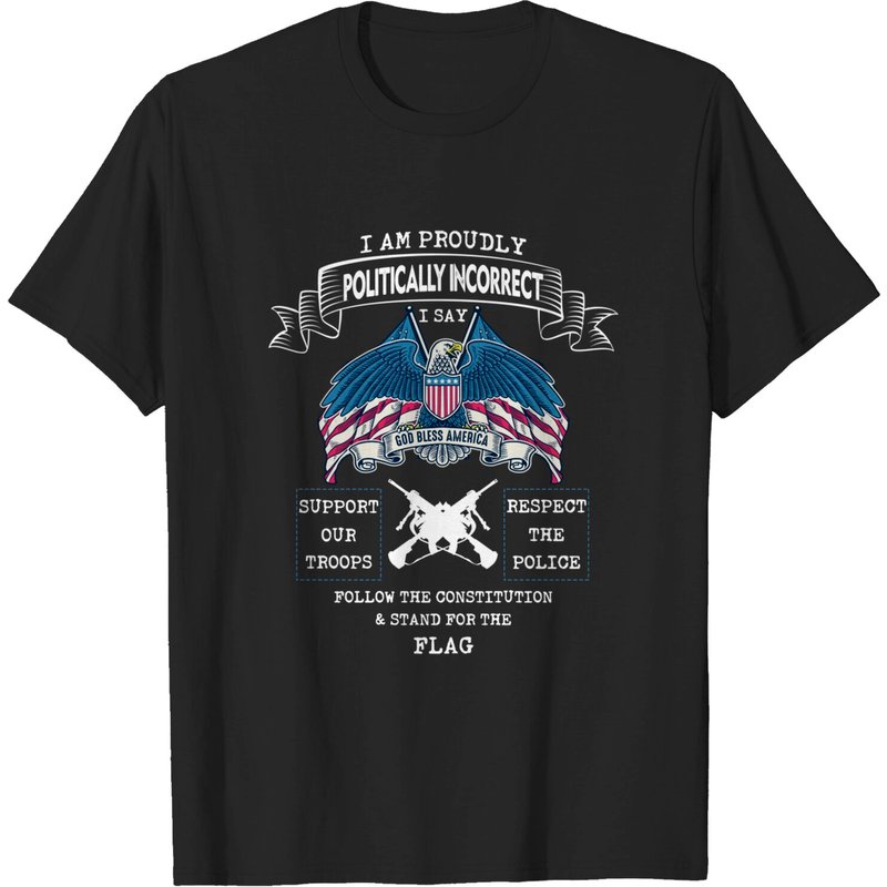 T-shirt pour hommes Politically Incorrect God Bless America — T-shirts pour hommes