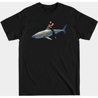 T-shirt pour hommes Jason Momoa Riding Shark
