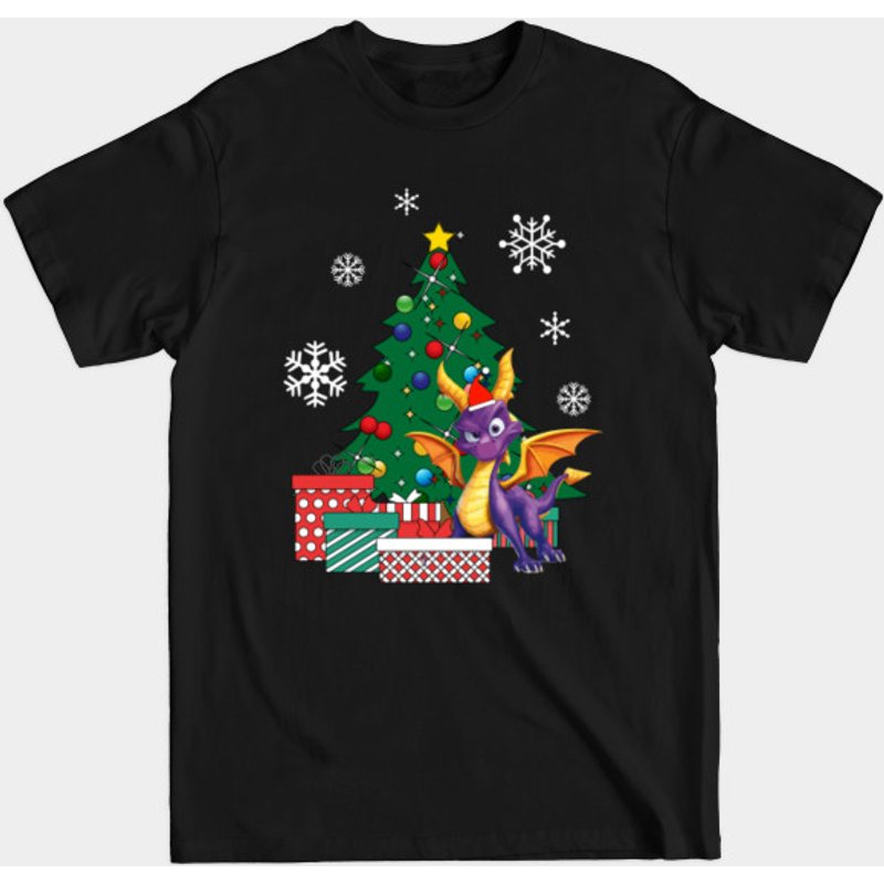 T-shirt pour hommes Spyro The Dragon autour du sapin de Noël — T-shirts pour hommes